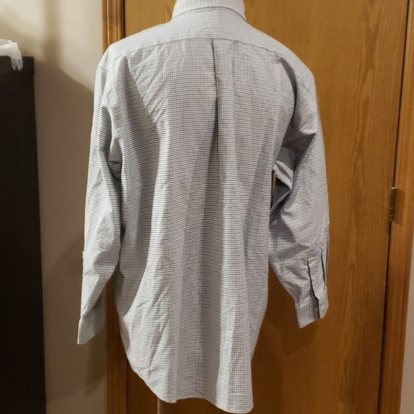 L.L.Bean green white blue checked heavy shirt - Picture 4 of 5